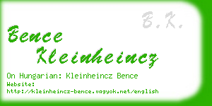 bence kleinheincz business card
